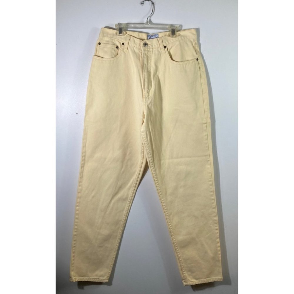 Womens‎ Vintage Carolina Blues Yellow Cotton High Rise Mom Jeans 32 x 32